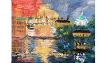 Strandvägen i sol, av Christina Knall